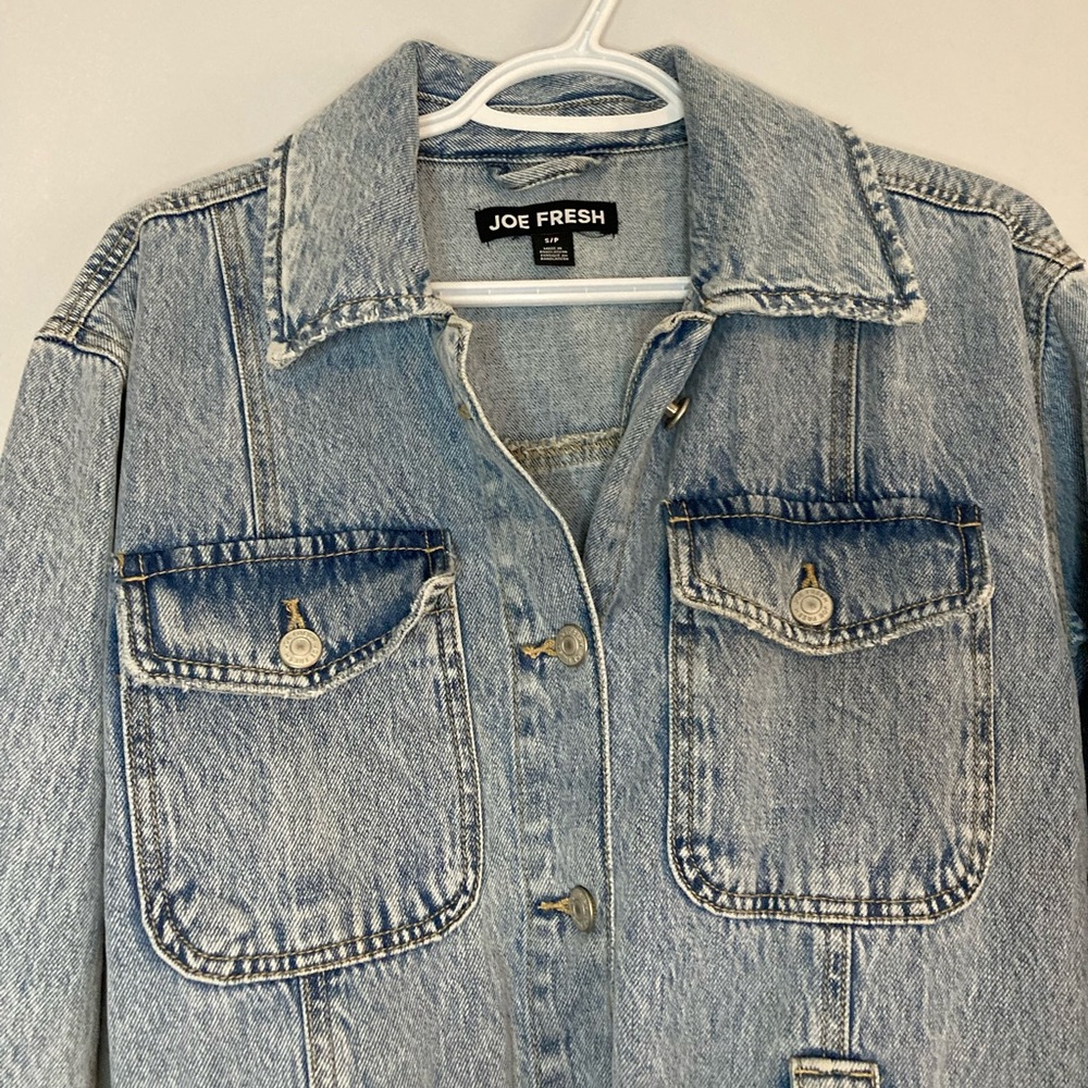 Denim trench with belt